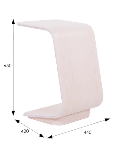 Стол журнальный приставной Неро 3 белый ясень