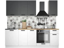 Кухонный гарнитур «Ника» Нео 2,4м, Антрацит/Белый