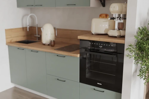 Готовая кухня КГ 2100 Эмаль, Олива  Арника РМ в.3