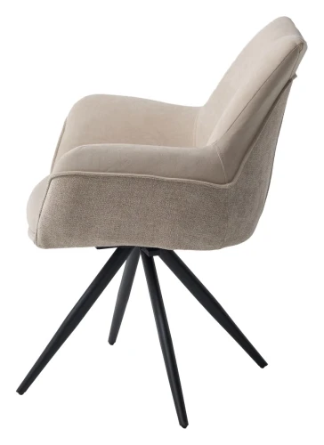 Стул МАРК 360 град., цвет B-03/LOTOS-03 бежевый, велюр / черный каркас М-City