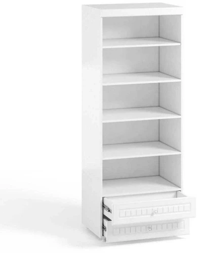 Шкаф-стеллаж с ящиками (гл.410) Монако МН-51 белое дерево