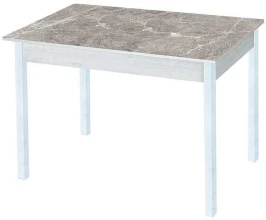 Альфа фотопечать стол обеденный раздвижной / серый мрамор/бетон белый/белый