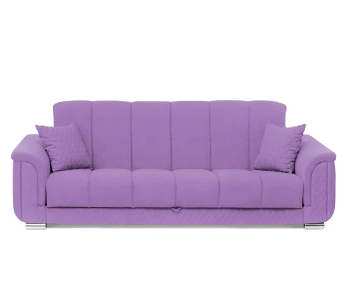 Диван прямой, книжка "Стамбул" флок фиолетовый, 120 ППУ+НПБ
