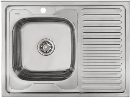 Мойка накладная 806016/0,6 1Ч1К (левая) Глянец