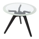 Стол журнальный Рилле 449 черный/стекло прозрачное