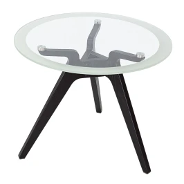 Стол журнальный Рилле 449 черный/стекло прозрачное
