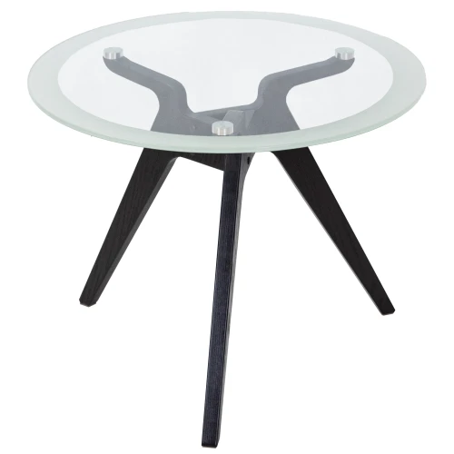Стол журнальный Рилле 449 черный/стекло прозрачное