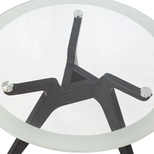 Стол журнальный Рилле 449 черный/стекло прозрачное