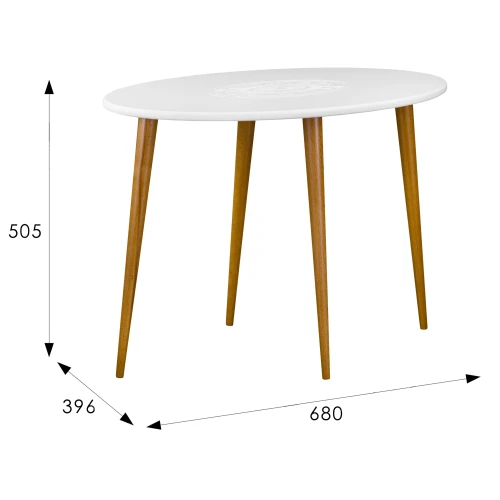 Стол журнальный Мерсенна белый/бук