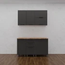 МК Аленушка 1,4м с ящ. Магнолия Сталь,скоба черный,сонома