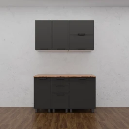 МК Аленушка 1,4м с ящ. Магнолия Сталь,скоба черный,сонома