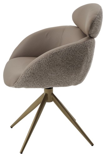 Стул ГУННАР (GUNNAR) 360 град, цвет БЕЖЕВЫЙ VEGA-11 / MIAMI-160, ткань / ШАМПАНЬ каркас, ®DISAUR