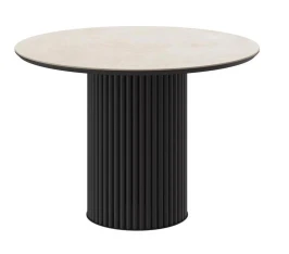 Стол DikLine AKR120 Керамика Krater Perla (бежевый матовый)/подстолье черное/опоры черные (2 уп.), Стол DikLine AKR120 Керамика Krater Perla (бежевый матовый)/подстолье черное/опоры черные (2 уп.),