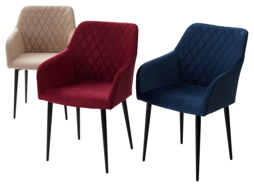 Стул BRANDY-X БЕЖЕВЫЙ #5, велюр / черный каркас М-City