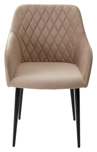 Стул BRANDY-X БЕЖЕВЫЙ #5, велюр / черный каркас М-City