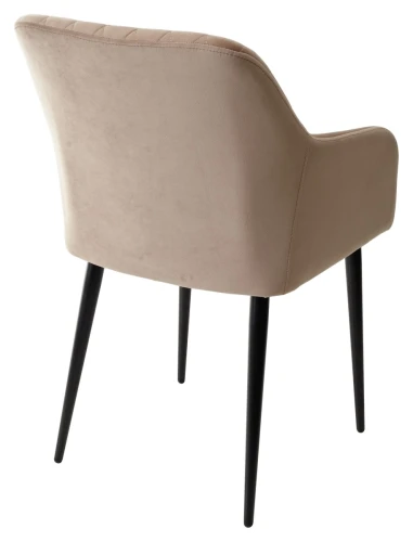 Стул BRANDY-X БЕЖЕВЫЙ #5, велюр / черный каркас М-City