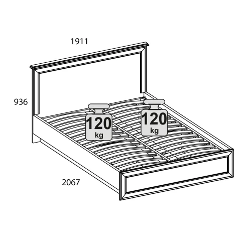Кровать 180 с подъемником, TIFFANY, цвет вудлайн кремовый