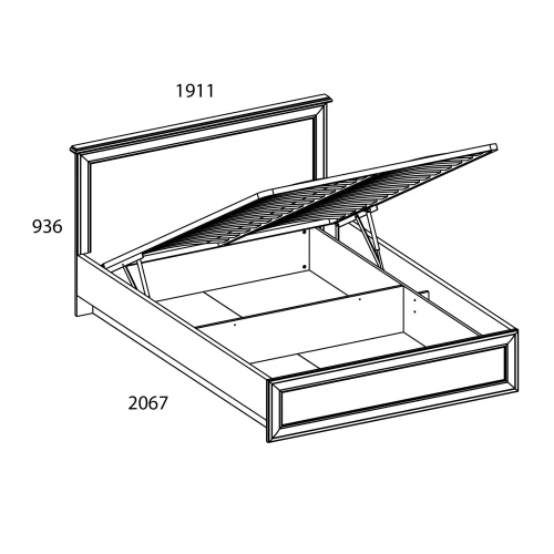 Кровать 180 с подъемником, TIFFANY, цвет вудлайн кремовый