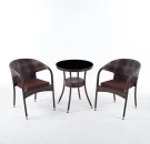 Комплект мебели стол Венеция + 2 кресла Греция из искусственного ротанга Dark Brown