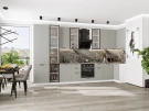 Кухонный гарнитур Флэт-05 Light Grey In 2S Белый