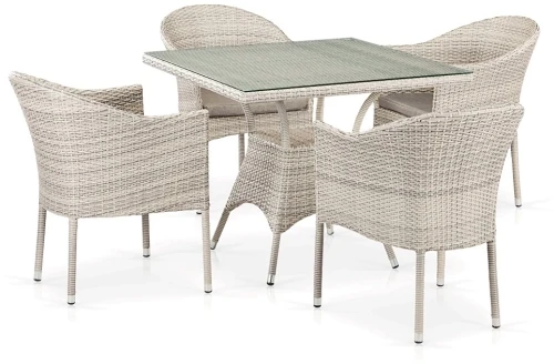 Комплект плетеной мебели T190B/Y350A-W85-90x90 Latte 4Pcs