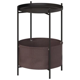 Стол журнальный Элдей рогожка коричневый/черный