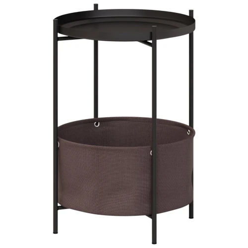 Стол журнальный Элдей рогожка коричневый/черный