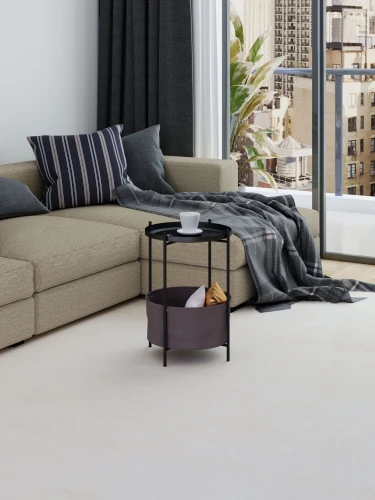 Стол журнальный Элдей рогожка коричневый/черный