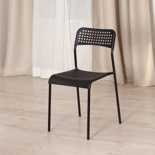 Стул ADDE (mod. C-049) металл/пластик, 39 х 49 х 78 см, Black(черный) разборный (Комплект из 8 шт.)