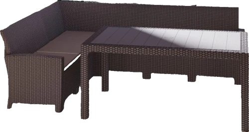 Комплект мебели под ротанг Калифорния “California“ с угловым диваном 240х240 см арт.80497-5П с подушками и столом 165х95 см