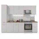 Модульная кухня Мемфис 2700 Атласный серый МДФ прямая Модульная кухня Мемфис 2700 Атласный серый МДФ прямая