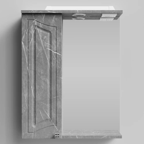 Зеркало Адам 55, Мрамор Серый софт тач ПВХ 4044-1, левая