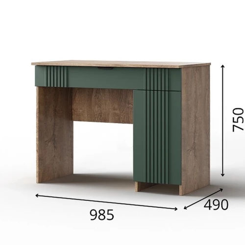 Стол «Герта» КМК 0979.21, дуб канзас/зеленый матовый