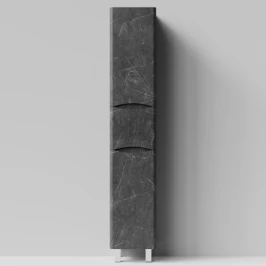 Пенал Адель 35 (1 ящик, 2 двери) напольный, Мрамор Графит софт тач ПВХ 4044-3, левый