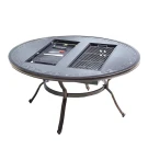 Стол круглый с электрическим барбекю из литого алюминия БАРБЕКЮ-2 «BBQ-2» D136 см