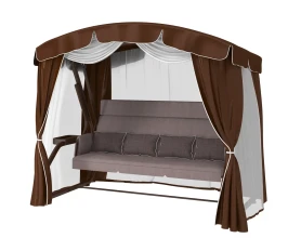 Садовые качели Redford «Бригантина Люкс Шоколад» с москитной сеткой