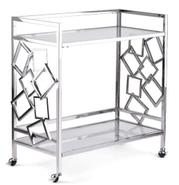 Стол сервировочный Эмили ЕТ-219, 80х40х82 см, глянцевое серебро