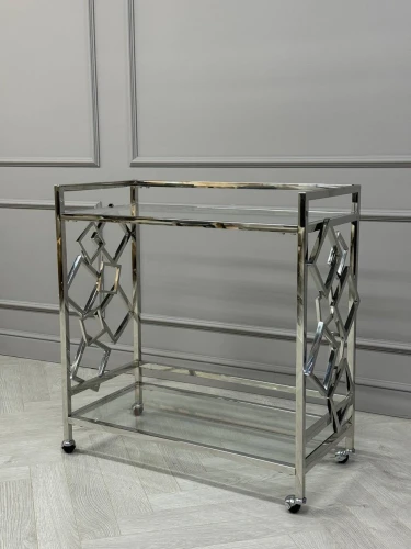 Стол сервировочный Эмили ЕТ-219, 80х40х82 см, глянцевое серебро