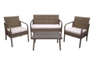 Набор мебели Лион арт.SFS011/1 коричневый, бежевый 1 уп. (стол+2кресла+диван ротанг кор., подушки беж.) "Garden story" Набор мебели Лион арт.SFS011/1 коричневый, бежевый 1 уп. (стол+2кресла+диван ротанг кор., подушки беж.) "Garden story"