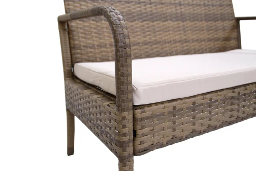 Набор мебели Лион  арт.SFS011/1 коричневый, бежевый 1 уп. (стол+2кресла+диван ротанг кор., подушки беж.) "Garden story"