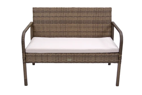 Набор мебели Лион  арт.SFS011/1 коричневый, бежевый 1 уп. (стол+2кресла+диван ротанг кор., подушки беж.) "Garden story"