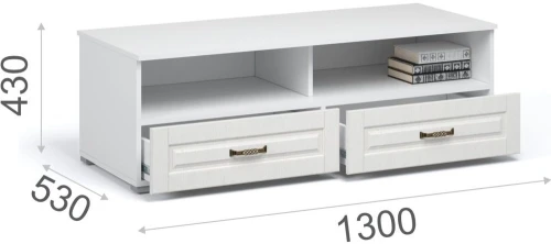 Тумба ТВ «Лацио», Белый/Белое дерево