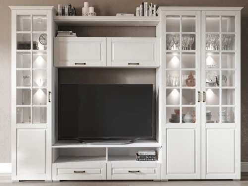 Тумба ТВ «Лацио», Белый/Белое дерево