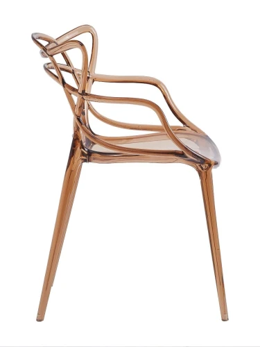 DC459 Стул пластиковый литой, прозрачный ОРАНЖЕВЫЙ