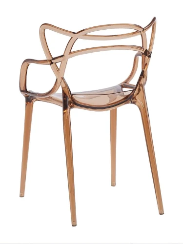 DC459 Стул пластиковый литой, прозрачный ОРАНЖЕВЫЙ