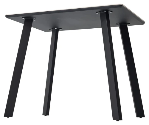 Стол ТИК ТАК 90  Белый мрамор MATTE, керамика / Черный каркас М-City