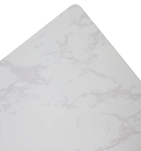 Стол ТИК ТАК 90  Белый мрамор MATTE, керамика / Черный каркас М-City