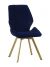 DC233 Стул мягкий поворотный 360, СИНИЙ#M420-46 велюр, каркас металл, шампань КВАДРАТ