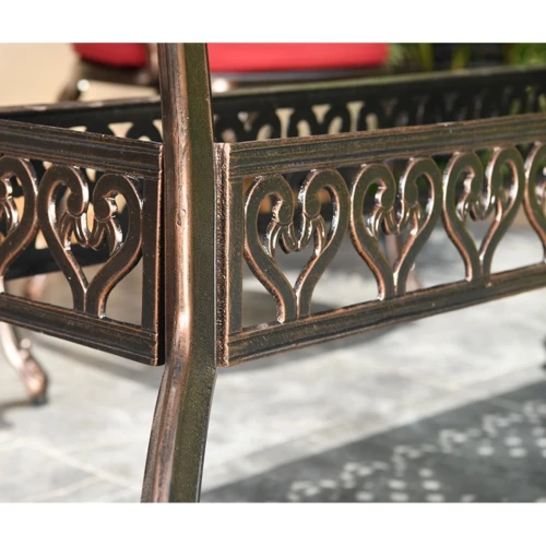 Обеденная группа из литого алюминия стол Древний путь(185х100) + 8 кресел Финляндия (9 предметов)