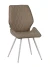 DC230 Стул мягкий, БЕЖЕВЫЙ экокожа, каркас металл, белый КРУГЛЫЙ